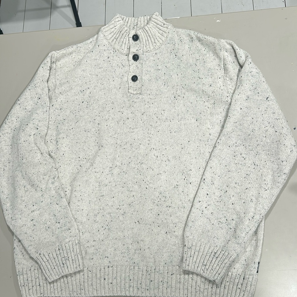Mens Chaps Heathered Cotton/acrylic blend 1/4 button flap Sweater XXL